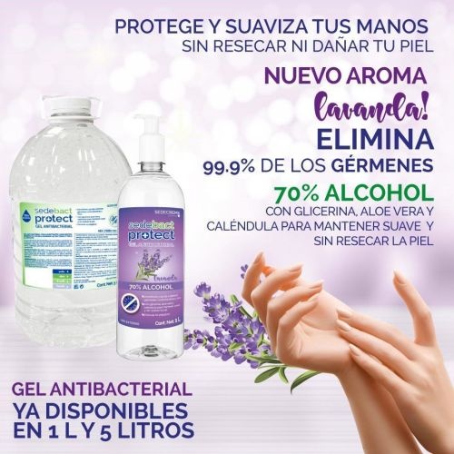 Sedebact Protect, Garrafa Gel Anti Bacterial Aroma  Lavanda 5 L (Sedecrem)